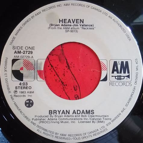 Bryan Adams – Heaven (1985, Vinyl) - Discogs