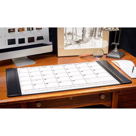 Black Leather Calendar Desk Pad, 34 x 20 | Leather desk, Desk pad, Leather desk pad