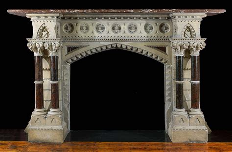 A Victorian Gothic Revival Caen Stone fireplace mantel Antique Stone Fireplaces, Stone Fireplace ...