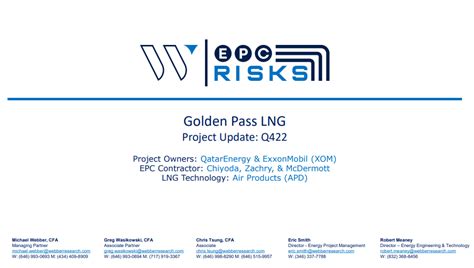 W|EPC: Golden Pass LNG Project Update Q422 - Webber Research