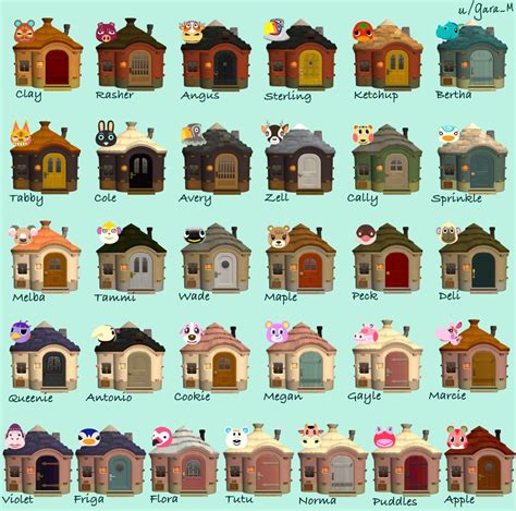 ACNH houses organised by style and somewhat colour (roof/façade). : r ...