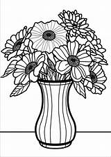Flowers In A vase  Flower Coloring Pages For Kids sketch template