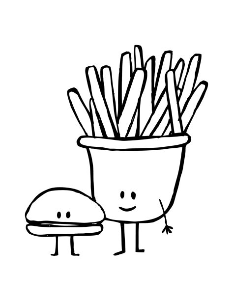 Burger And Fries Drawing at GetDrawings | Free download