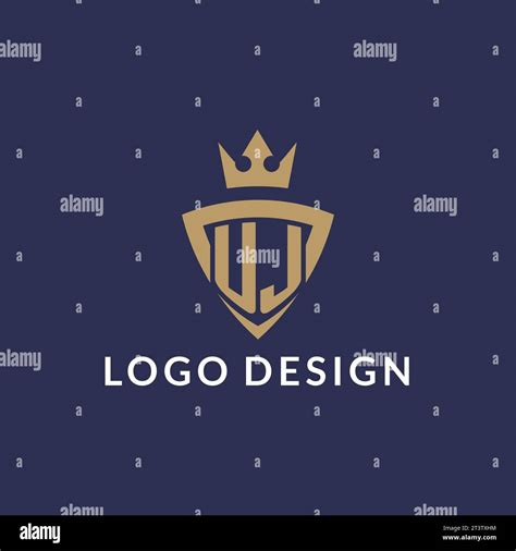 UJ logo with shield and crown, monogram initial logo style vector file Stock Vector Image & Art ...