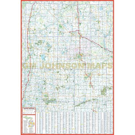 Michigan - Central, Michigan Regional Map - GM Johnson Maps