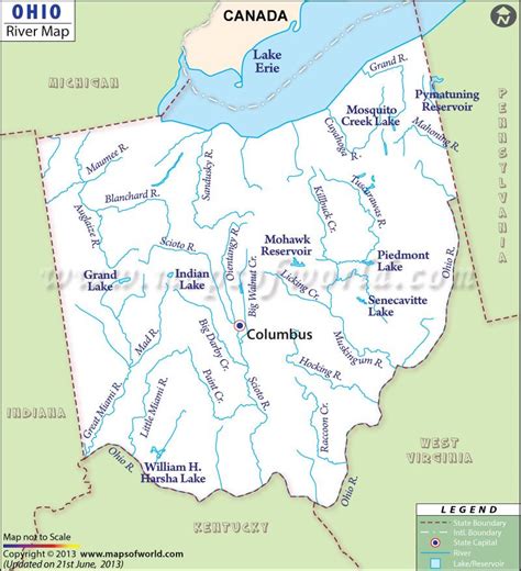 Rivers In Ohio Map - Tourist Map Of English