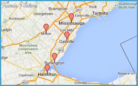 Oakville Ontario Map - TravelsFinders.Com