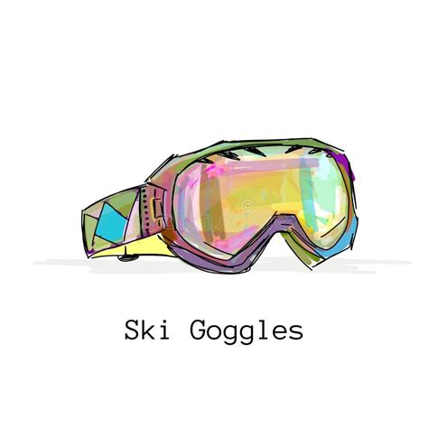 Ski Goggles, Sketch for Your Design Stock Vector - Illustration of outline, active: 83851725