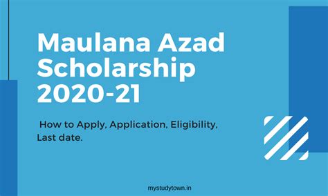 Maulana Azad Scholarship 2021-22 | Eligibility, Selection Process & Last Date