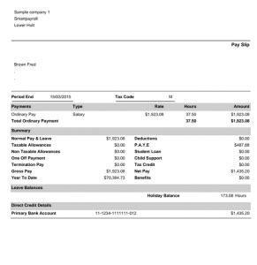 Payslip Example NZ | Smart Payroll | Invoice template, Excel templates, Word template