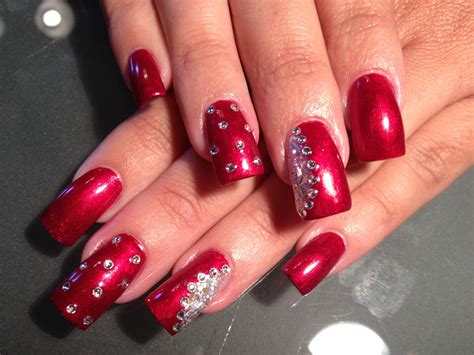 Beautiful Red Bling Nails | Nail art | Pinterest | Bling nails, Bling ...