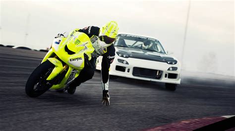 Motorcycle vs Car - Drift Battle - YouTube