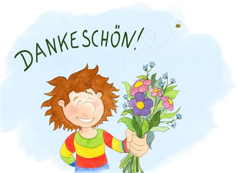 Grußkarte „Dankeschön!" mit Blumenstrauß - Xaver Wuschelkovsky