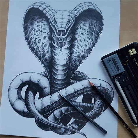 #snake #cobra #art #pencil #drawing | Snake drawing, Cobra tattoo ...