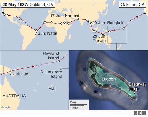 Where Did Amelia Earhart Crash Map