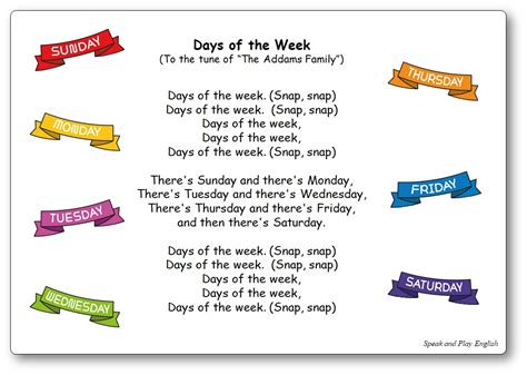 Days of the Week – Nursery Rhyme Song with Lyrics in French and in English