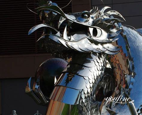 Large Stainless Steel Metal Dragon Sculpture-YouFine