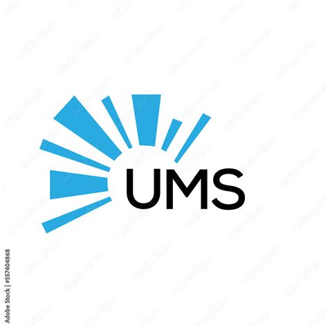 UMS letter logo. UMS blue image on white background and black letter. UMS technology Monogram ...