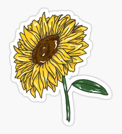 Yellow Aesthetic Stickers Sunflower - Draw-meta