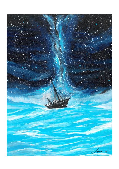 Starry Sky Painting By Akshaya R, Paintings Fine Art for Sell