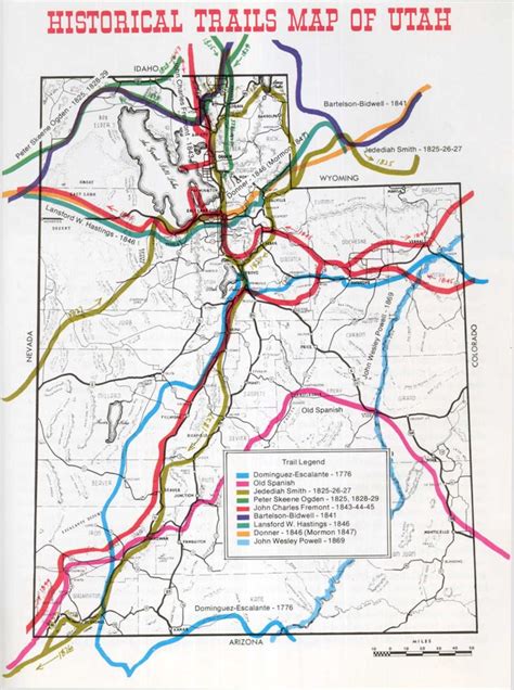 Historical Trails Map of Utah | Utah attractions, Utah map, Utah travel