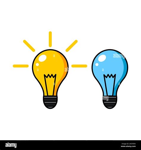 Images of two light bulbs in yellow and blue. Glowing and fading Stock Vector Image & Art - Alamy