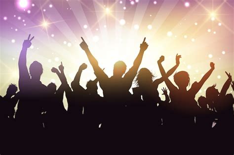 Free Vector | Silhouette of a party crowd