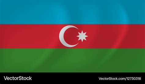 Azerbaijan waving flag Royalty Free Vector Image