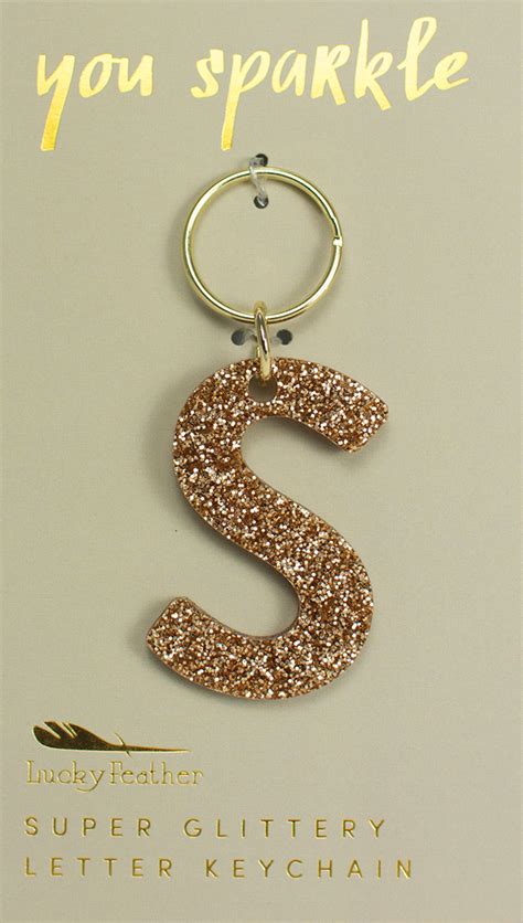 Glitter Keychain - Letter - S - 4 pk – Lucky Feather