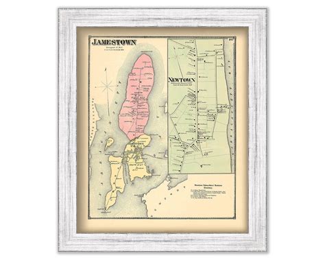 JAMESTOWN Rhode Island 1870 Map | Etsy in 2022 | Framed maps, Jamestown, Map