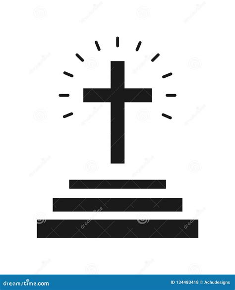 Cross Icon Silhouette. Vector Illustration Isolated On White. Religious ...