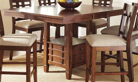 Bolton Extendable Square Counter Height Storage Dining Table from Steve ...