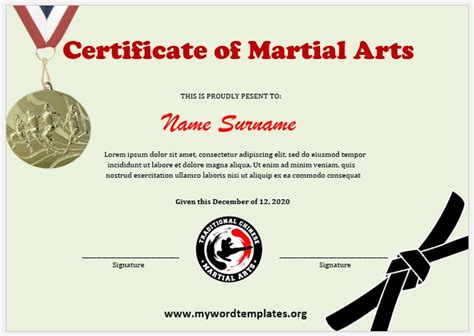 Free Black Belt Certificate Template - FREE PRINTABLE TEMPLATES