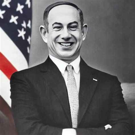 portrait of Benjamin Netanyahu grinning and crossing | Stable Diffusion ...