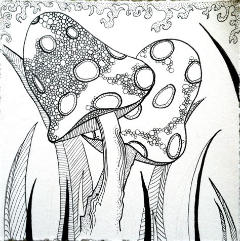 mushroom zentangle by my sister Julia! | Mushroom drawing, Zentangle art, Zentangle patterns