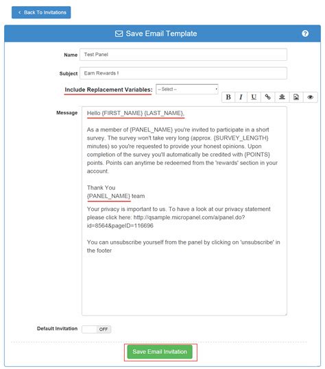 Global Email Invitation Templates for Panels SurveyAnalytics Online ...