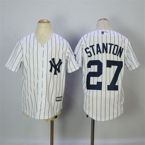 Youth New York Yankees #27 Giancarlo Stanton Jersey Kids White Baseball Stitched - Fan Apparel ...