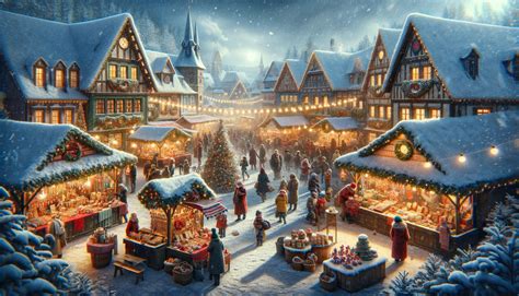 Snowy Village Square During Christmas Time by boxjohnf on DeviantArt