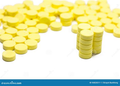 Many Yellow Medicine on the White Stock Image - Image of prescription, powerful: 56820211