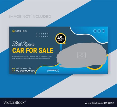 Modern car for sale web banner design template Vector Image