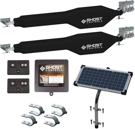 Ghost Controls TDS2XP Heavy-Duty Solar Dual Automatic Gate Opener Kit for Swing Gates Up to 20 ...