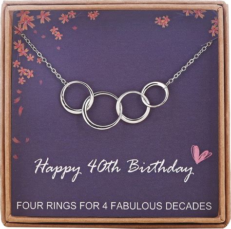 40th Birthday Gifts for Women,925 Sterling Silver Necklace,40th Birthday Necklace,4 Interlocking ...