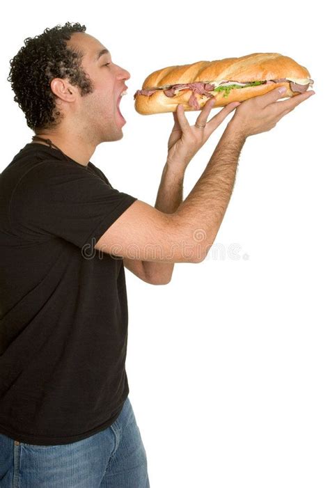 Man Eating Food. Hungry man eating sandwich food , #spon, #Food, # ...