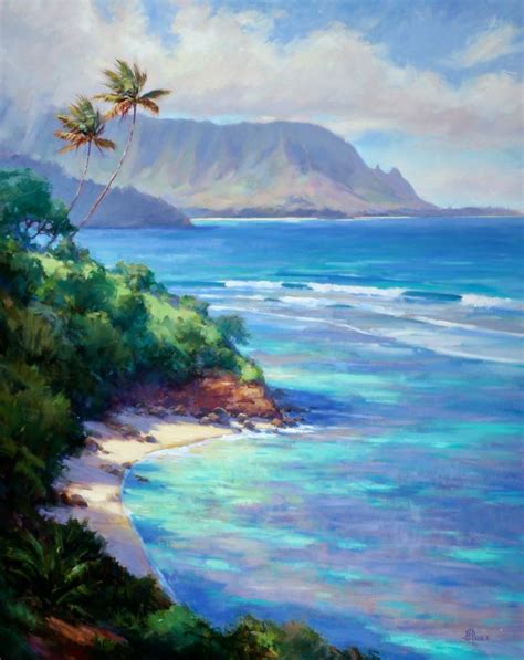 Hawaii oil painting Pali Ke Kua | Hawaii painting, Hawaii art, Landscape paintings