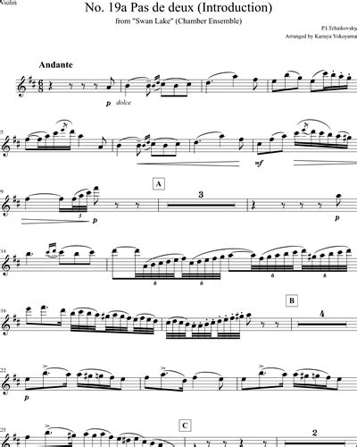 "Swan Lake": No.19a Pas de deux (Introduction) Violin Sheet Music by Pyotr Ilyich Tchaikovsky ...