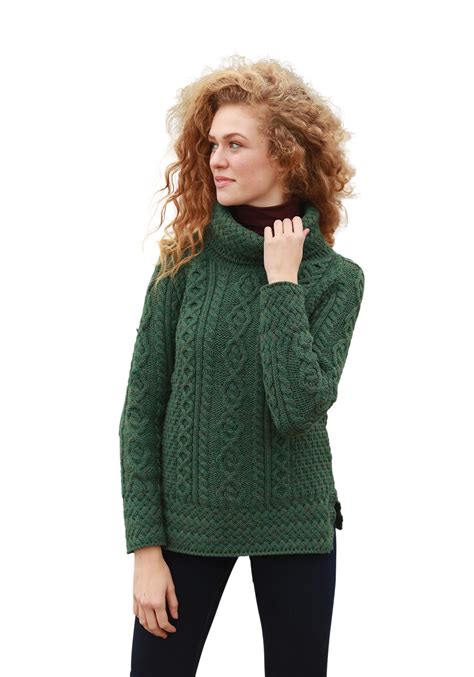 Aran Woollen Mills - Aran Woollen Mills Ladies Merino Wool Vented Roll ...