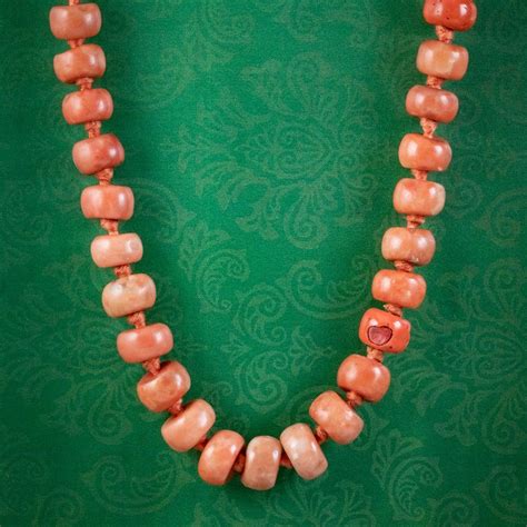 Coral Beads Necklace, Coral Jewelry, Antique Necklace, Antique Jewelry, Burnt Orange, Collier ...