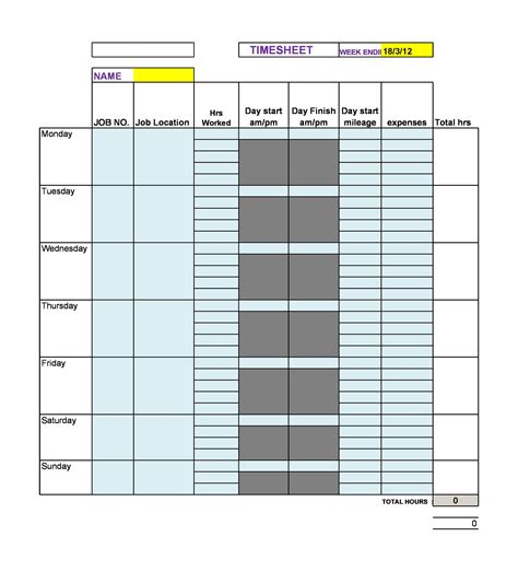 40 Free Timesheet Templates [in Excel] ᐅ TemplateLab