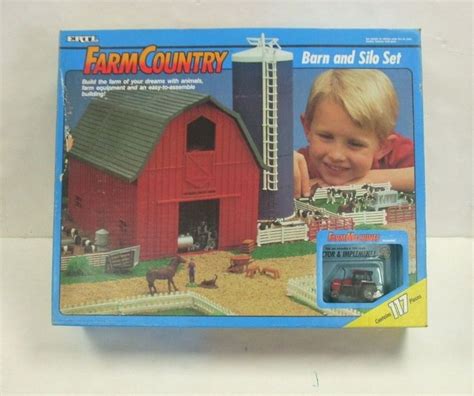 Farm Country Toy Barn Set with Silo, Cattle, and Case IH Tractor