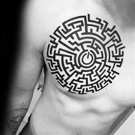 70 Maze Tattoo Designs For Men - Geometric Puzzle Ink Ideas